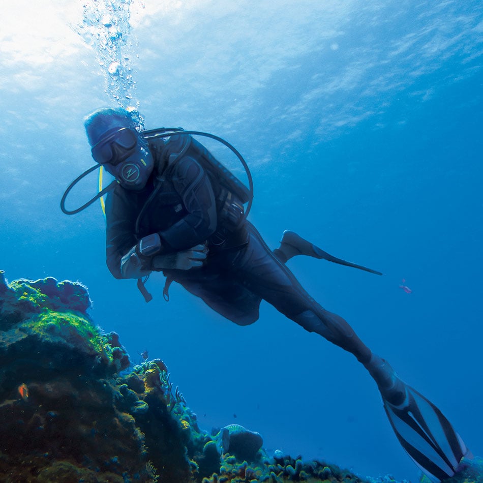 Marshall Sutton scuba diving 