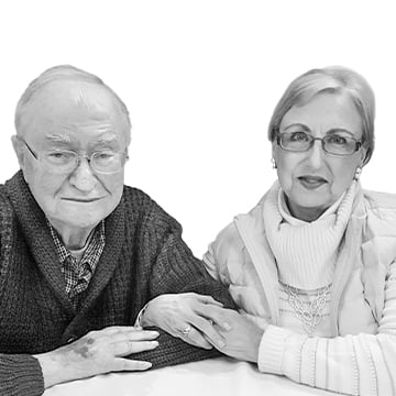 grayscale photograph of F. Gene and Ellen Braun
