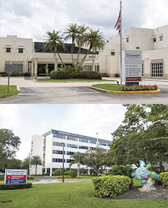 Top: Indian River Medical Center. Bottom: Martin Health System